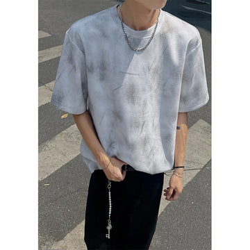 Riolio Men Loose Fit Tie Dye Short Sleeve Round Neck T-Shirt Summer Fashion Casual Streetwear Soft Breathable Oversized Tee Comfy Y2K